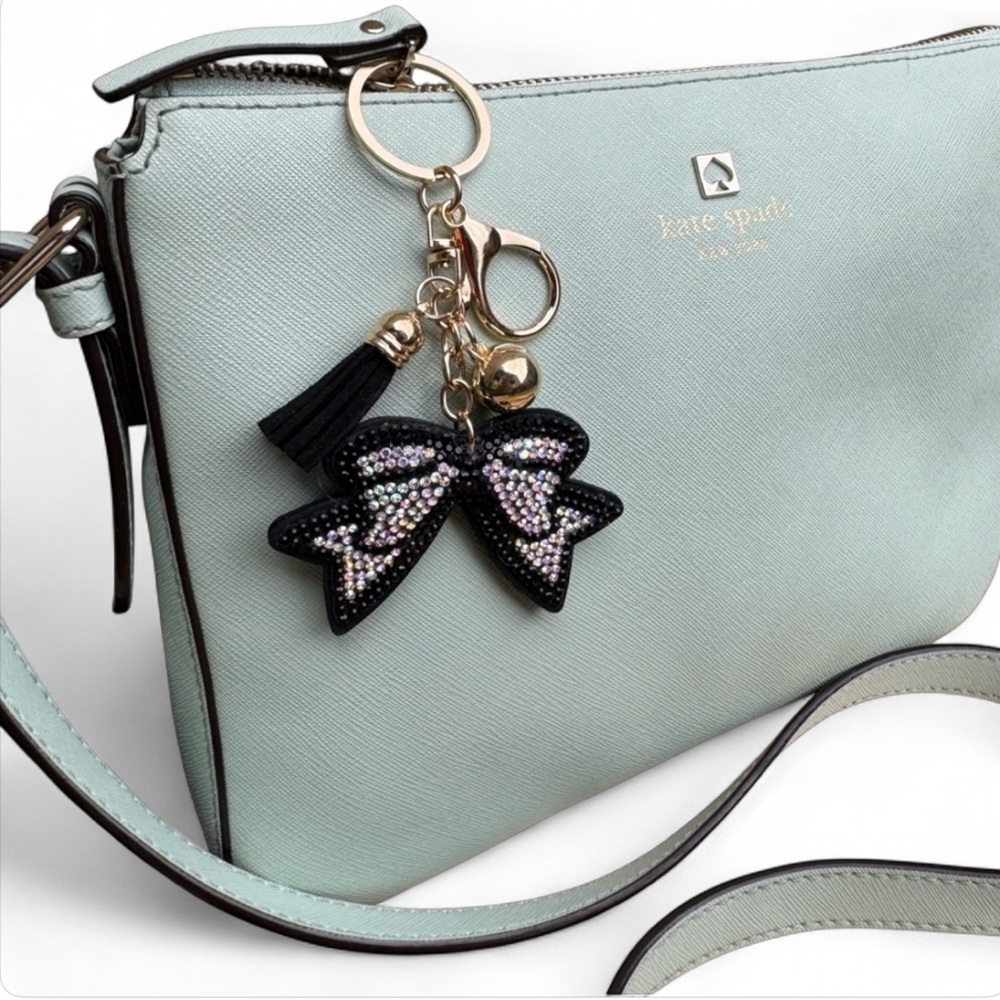 Kate Spade with free bag charm leather mint green crossbody bag shoulder tiffany - Picture 2 of 8